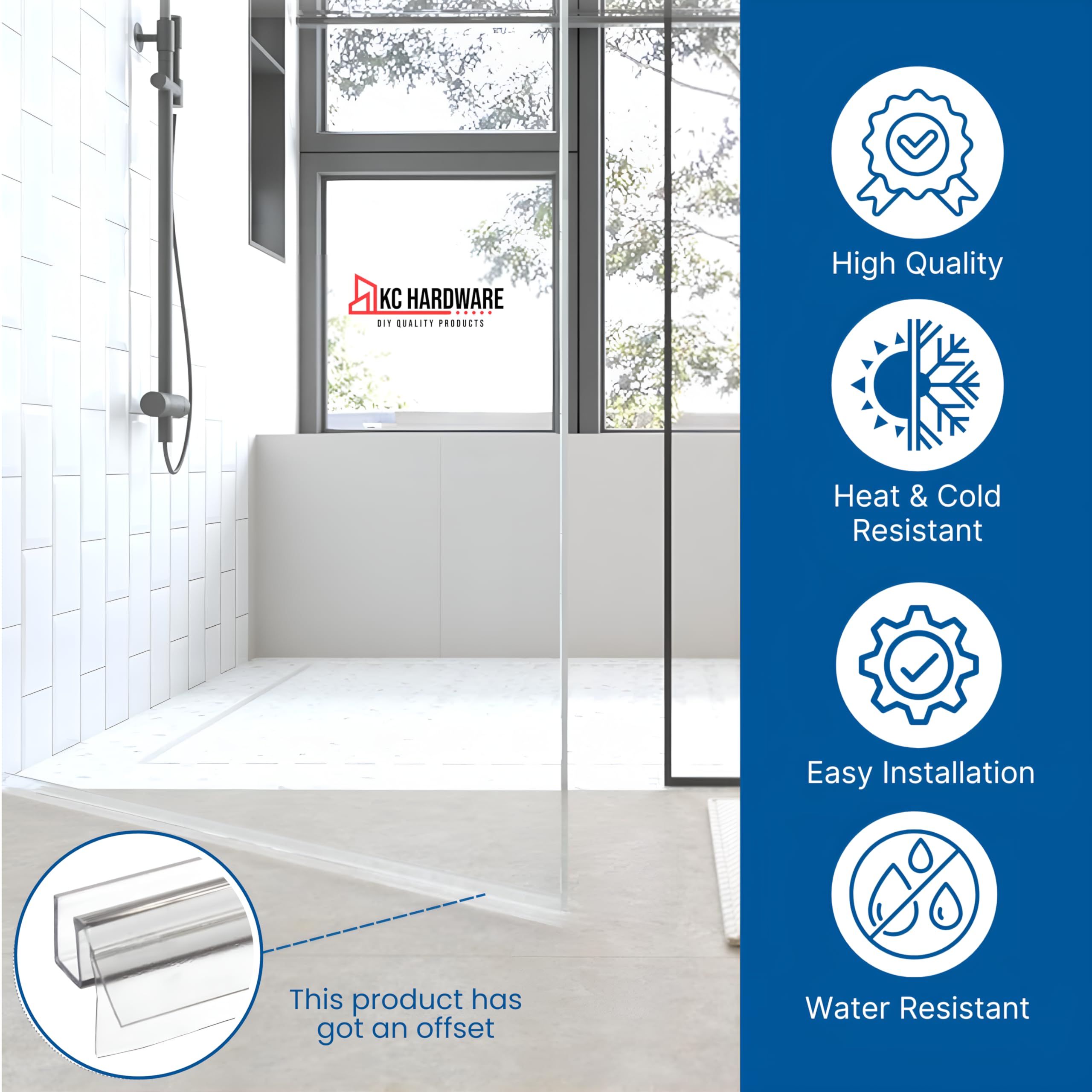 KC Clear Premium Bottom Wipe with Drip Rail & Offset Flexible Fin